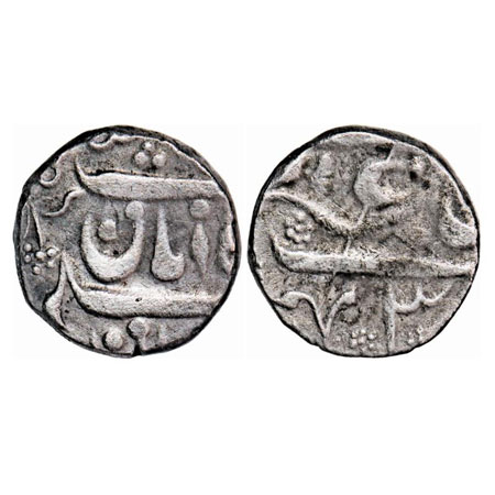 Maratha Confederacy, Silver Rupee, 11.16, Azamnagar Mint (Belgaum- Shahpur), RY 7 (Crude S