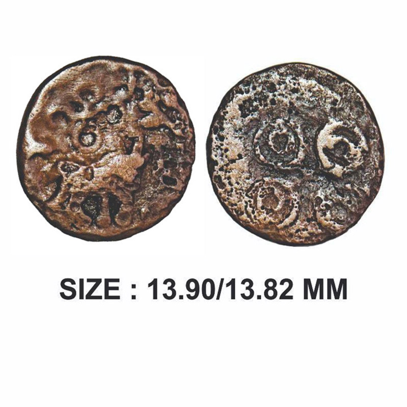 Post Mauryan, Ujjaini Region, Uninscribed Elephant type, Copper Unit, 1.46g, Obv: Elephant