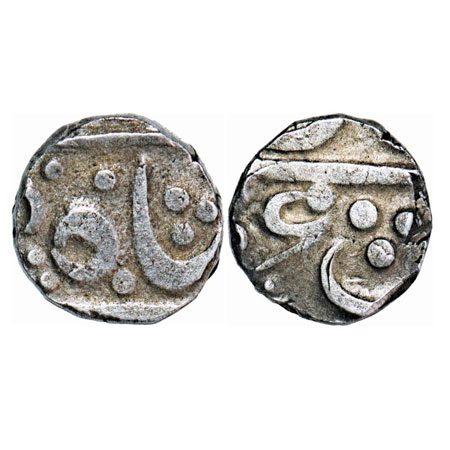 Maratha Confederacy, Silver ½ Rupee, 5.61g, (Panhala) Azamnagar (gokak) Mint, INO Muhammad