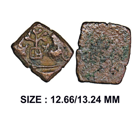 Post Mauryan, Ujjaini Region, Uninscribed Bull type, Copper Unit, 0.79g, Obv: Bull in retr