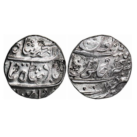 Nagpur Bhonslas, Silver Rupee, 11.07g, Katak Mint, struck at Chanda (chandrapur), INO Muha