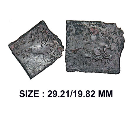 Post Mauryan, Ujjaini Region, Uninscribed Bull type, Copper, 4.37g, Obv: Humped bull stand
