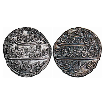 Mysore, Silver Rupee, 11.42g, Tipu Sultan, Patan Mint, AM 1217 (retro)/7 RY. KM # 126 / He