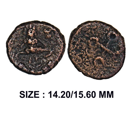 Post-Mauryan, Ujjaini Region, Copper Unit, 3.37g, Obv: Goddess Lakshmi seated on lotus, Re