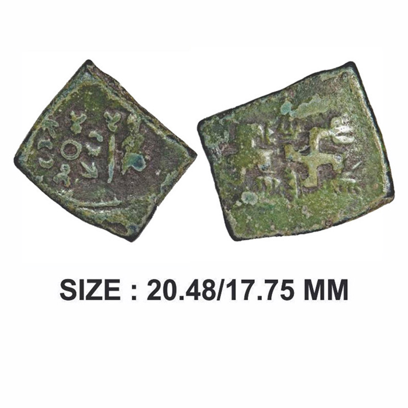 Post Mauryan, Saurashtra Region, Uninscribed Swastika type, Copper Unit, 6.37g, Obv: Human