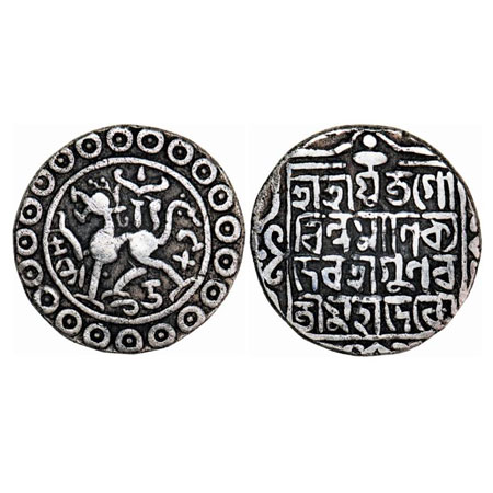 Tripura, Silver Tanka, 10.32g, Govinda Manikya (SE 1582-1583 & 1589-1598 / 1660-1661 AD & 