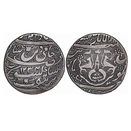 Awadh, Silver Rupee, 10.92g, Ghazi ud din Haider (as Nawab AH 1229-1239 / 1814-1819 AD), A