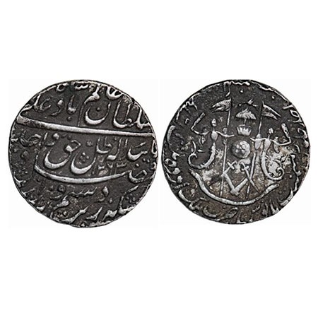 Awadh, Silver Rupee, 11.18g, Wajid Ali Shah (AH 1263-1262/ 1847-1856 AD), Mulk Awadh Bait-