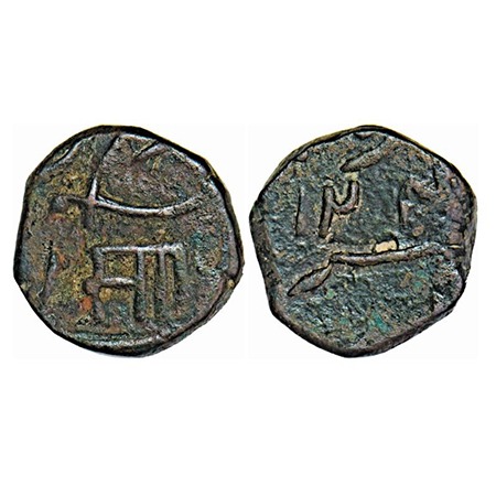Baroda, Copper Paisa, 7.65g, Sayaji Rao II (AH 1235-1264/1819-1847 AD), Amreli Mint 'Sa' a