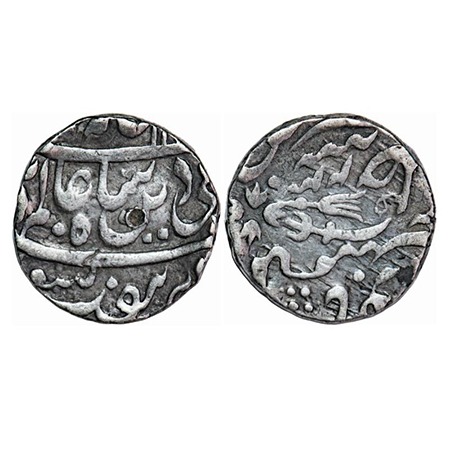 Bhopal, Silver Rupee, 11.10g, INO Shah Alam II, AH 12xx/ 23 RY, (Bhopal) Mint, INO Shah Al