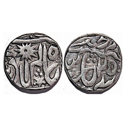 Bijawar, Silver Rupee, 10.80g, Lakshman Singh (1833/1847), 25 RY. Bijawar state issued coi