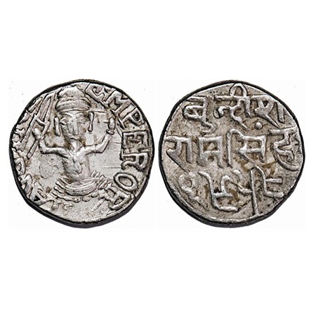 Bundi, Silver Rupee, 10.68g, Ram Singh, VS 1959 (1902 AD), INO Edward VII, seated goddess 