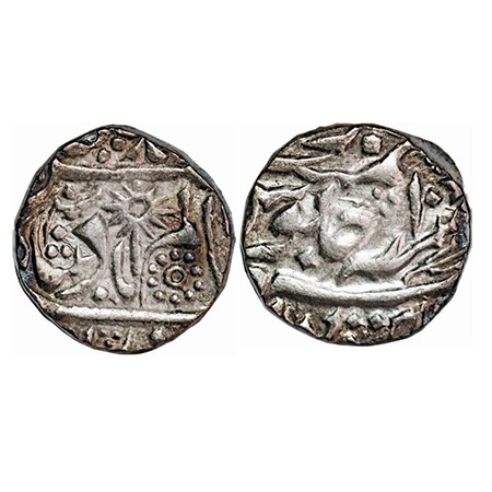 Chhatarpur, Silver Rupee, 11.18g, Chhatarpur Mint, INO Shah Alam II, 10 RY, flower on obve