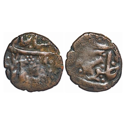 Gwalior, Copper Paisa, 10.41g, Anonymous Issue, INO Shah Alam, Rev: cannon,Km Unlisted. Ab
