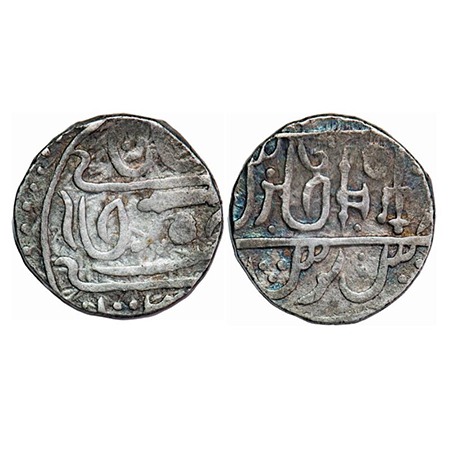 Gwalior, Silver Rupee, 10.77g, Daulat Rao Scindha (AH 1209-1243 / 1794-1827 AD), Isagarh M