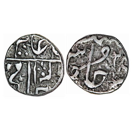 Gwalior, Silver ¼ Rupee, 2.58g, Daulat Rao (AH 1209-1243 / 1794-1827 AD), Sipri Mint, INO 