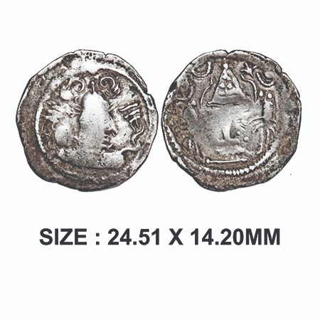 Indo-Sassanian, Anonymous Issue, Rajasthan Region, Silver Drachma, 3.90g, Obv:Crowned bust