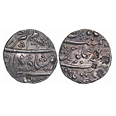 Hyderabad, Silver Rupee, 11.41g, Khujista Buniyad Mint, INO Alamgir II, RY 6, decorative f