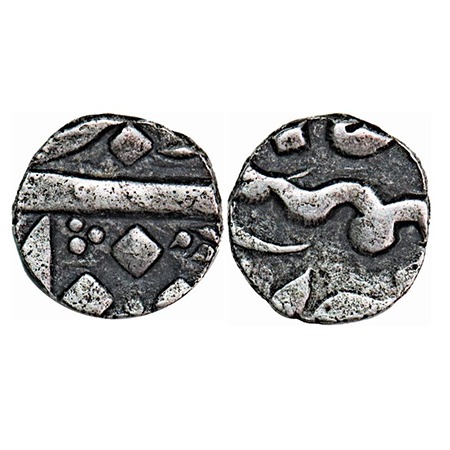 Hyderabad, Silver ¼ Rupee, 2.71g, Nasir ud Daula (1829-1857 AD), (Aurangabad-Sarkunda Buni