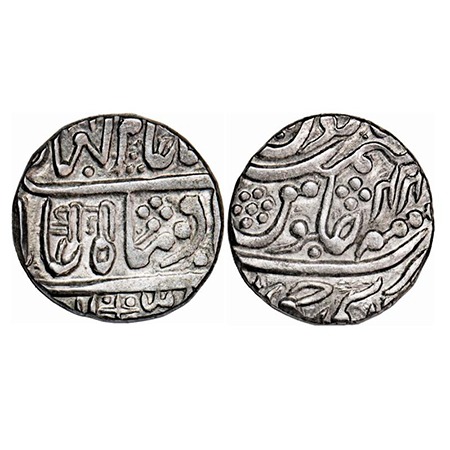 Jaipur-Uniara, Silver Rupee, 11.09g, Sawai Jaipur Mint, INO Shah Alam II, Nagari legend 'S