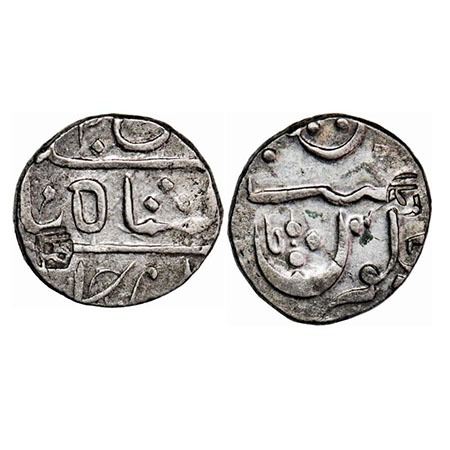 Janjira, Silver Rupee, 11.03g, early issues, Nagari 'Ja' with dot below, Counter mark on P