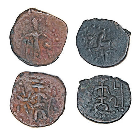 Later Kushana, Kaut Kula of Punjab Region, Rudra Bala (c. 300 AD), Copper Drachma (2 coins