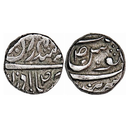 Jind, Silver Rupee, 10.91g, Gajpat Singh (1764-1786 AD), INO Ahmad Shah Durrani, Sahrind M