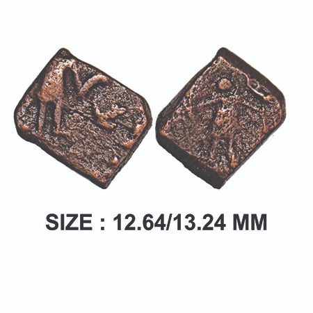Later Kushan, Gujarat issue, Copper Fraction, 2.08g, Obv: (Crowned, diademed) king standin