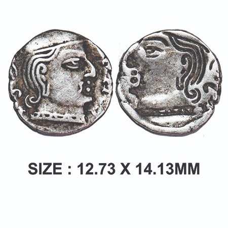 Western Kshatrapas, Silver Drachma, 2.01g, Error, Obverse Brockage, nice deep and complete