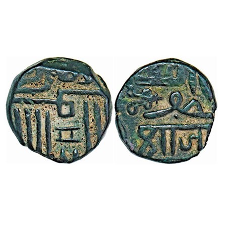 Kutch, Copper Dokodo, 7.92g. Khengarji I (AD 1533 / 1585) Frozen Date (978), INO Muzaffar 