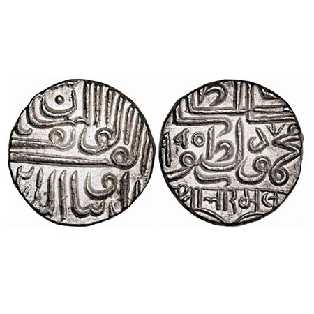 Kutch, Silver ½ Rupee, 5.56g, 18.17mm, Bharmalji I, AH 995, INO Mahmud Shah bin latif shah