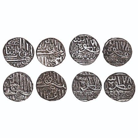 Kutch, Silver Kori, (4 coins), Raydhanji I (VS 1722-1755 / 1665-1698 AD), INO Muzaffar Sha