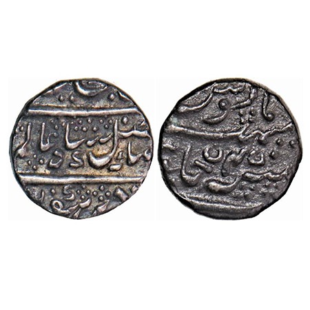 Mysore, Silver ¼ Rupee, 2.85g, Krishnaraja Wodeyar, RY 45, INO Shah Alam II. KM C205. Tone