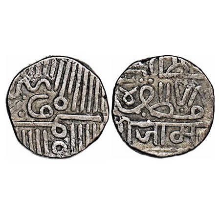 Nawanagar, Silver Kori, 4.71g, British Protectorate, AH (9)78 Frozen, INO Muzaffar Shah II