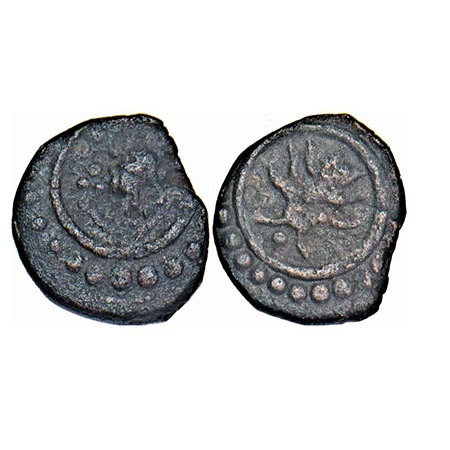 Travancore, Copper Thira Kasu, 1.09g, Karthika Thirunal Rama Varma (ME 933-973/1758-1798 A