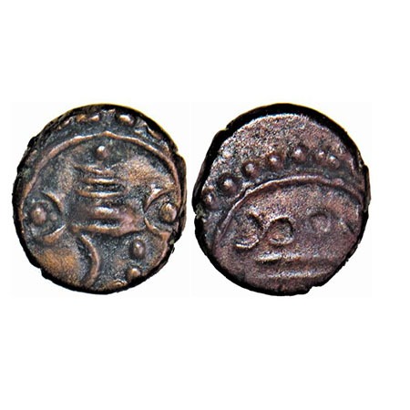 Travancore, Copper, 0.50g, Swati Thirunal Rama Varma (ME 1004-1022/1829-1846 AD), Obv: Siv