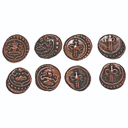 Travancore, Copper Cash (4 Coins), Swati Tirunal Rama Varma (ME 1004-1022/ 1829-1846 AD), 