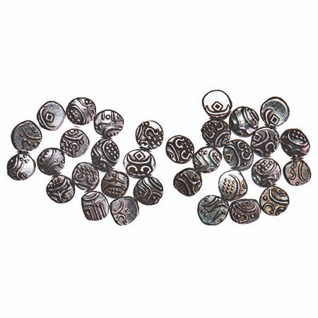 Travancore, Silver Chukram, 0.38g, (16 Coins), Ayilyam Thirunal Rama Varma (AD 1860-1880),