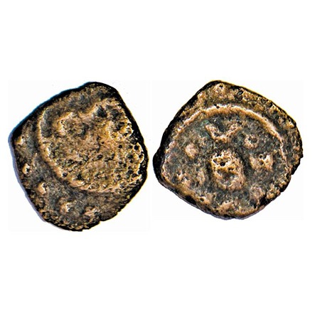 Travancore, Copper Thirai Cash, 0.50g, Obv: flower, Rev: conch. BS 369 type different. Abo