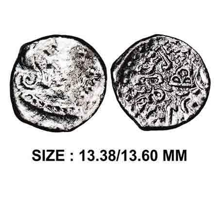 Traikutakas, Dahrasena (c. 4th Cent AD), Silver Drachma, 1.49g, Obv: Profile bust of Dahra