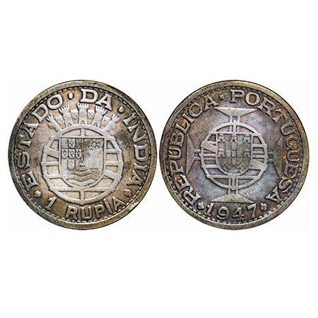 Indo Portuguese, Half Silver, Rupia, Republic, 1947. A.Gomes (page 605) 11.01 / KM 27. Ver
