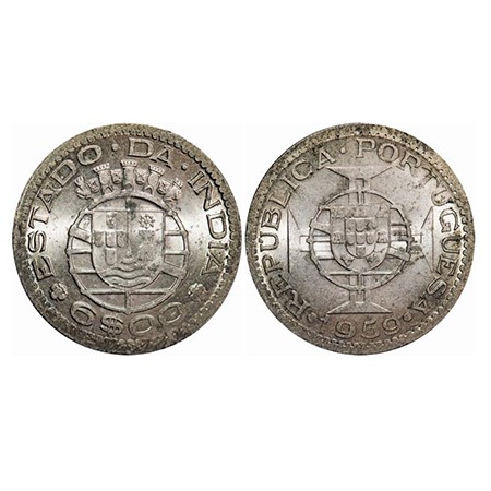 Indo Pourtuguese, Copper Nickle, 6 Escudos, Republic, 1959 AD. A.Gomes (Page 606) 18.01 /