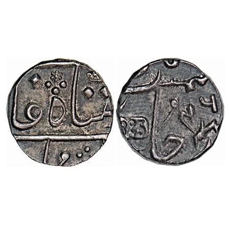 Bombay Presidency, Silver 1/2 Rupee, 5.85, Surat Mint, INO Shah Alam II, 46 RY, Crown on o