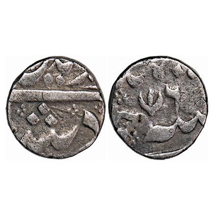 Madras Presidency, Silver 1/2 Rupee, 5.56g, (1754-1759 AD Issue), lotus type, (AH 1172)/6 