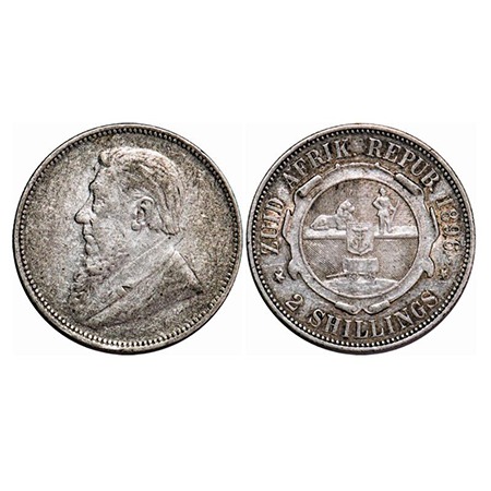 South Africa, Silver (0.925 Silver) 2 Shillings, 11.28g, Zuid Afrikaansche Republiek, 1896