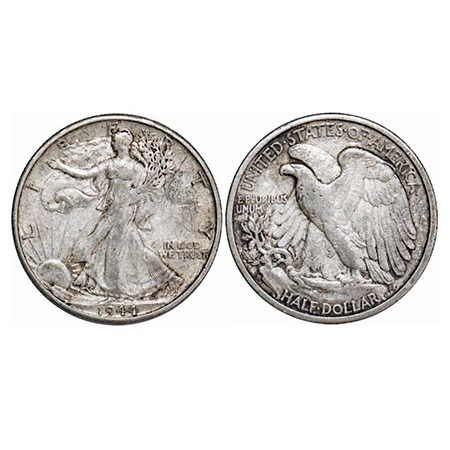 United States, Silver 1/2 Dollar (0.900 silver), 12.46g, 1944, Obv: The Walking Liberty st