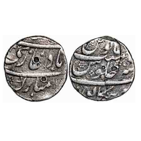 Shah Alam Bahadur, Silver Rupee, 11.32g, Bankapur Mint, AH (11)22/5 RY. KM 348.37. About V
