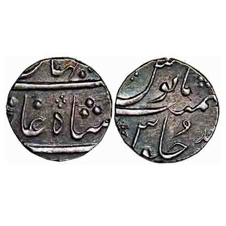 Shah Jahan II, Silver ½ Rupee, 5.79g, Surat Mint (off flan), RY Ahd. KM 412.2. Very Fine+,