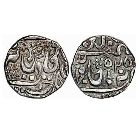 Datia, Silver Rupee, 10.88g, British Proctectorate issue, INO Shah Alam II, Dalipnagar Min