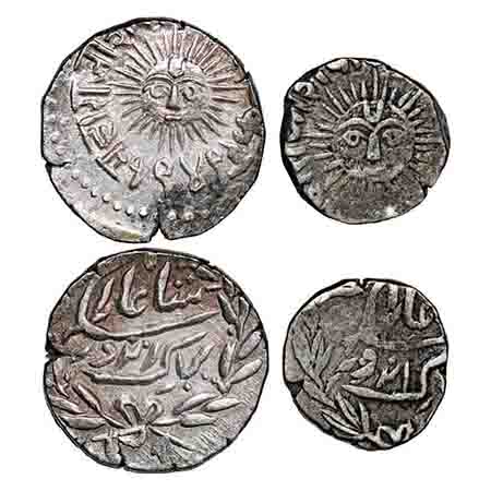 Indore, Silver Rupee & ½ Rupee (2 Coins), 11.18 & 5.58g, Shivaji Rao, Indore Mint, INO Sha